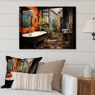 Designart "Bathroom Urban Oasis I" Bath & Laundry Metal Wall Art - Bed ...
